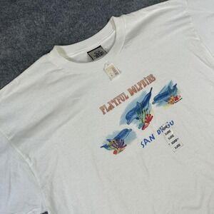 Vintage Liquid Blue Shirt Mens XL Playful Dolphins San Diego Graphic 90s USA